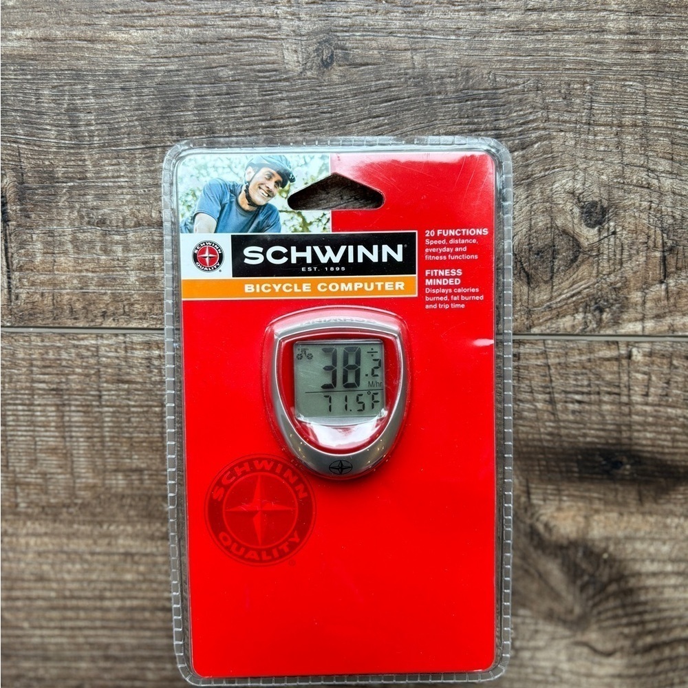 NEW Schwinn 20 Function Bicycle Computer Fitness Speed Distance Red/Gray